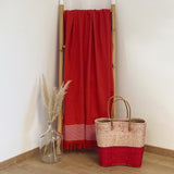 Fouta rouge en coton Paski - Le comptoir de la plage