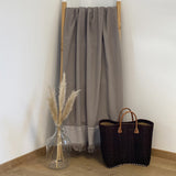 Fouta taupe en coton Paski - Le comptoir de la plage