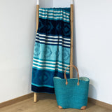 Drap de bain bleu en coton Razao - Le comptoir de la plage