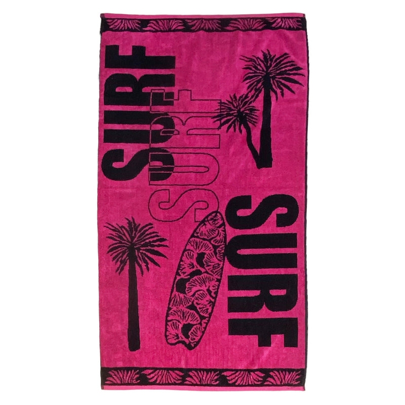 Serviette de plage en coton et polyester rose Aurora - Le comptoir de la plage