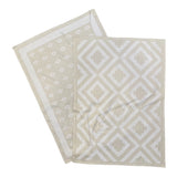 Torchons Beiges Déco - Qualité supérieure - Tissage Jacquard - 50x70 cm - 100 % Coton - LE COMPTOIR DE LA PLAGE