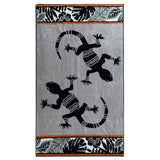 Serviette de plage Eldorado - 95x175 cm 440 g/m² - Éponge velours Jacquard - Motifs Gekko - 100 % Coton - LE COMPTOIR DE LA PLAGE