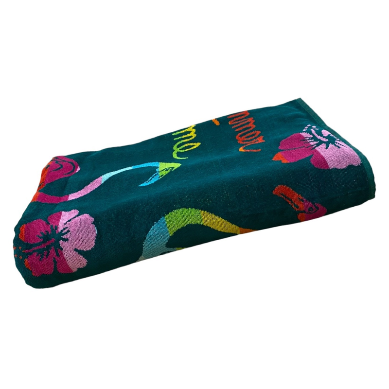 Drap de bain en velours Jacquard Fiestas, extra large - Le comptoir de la plage