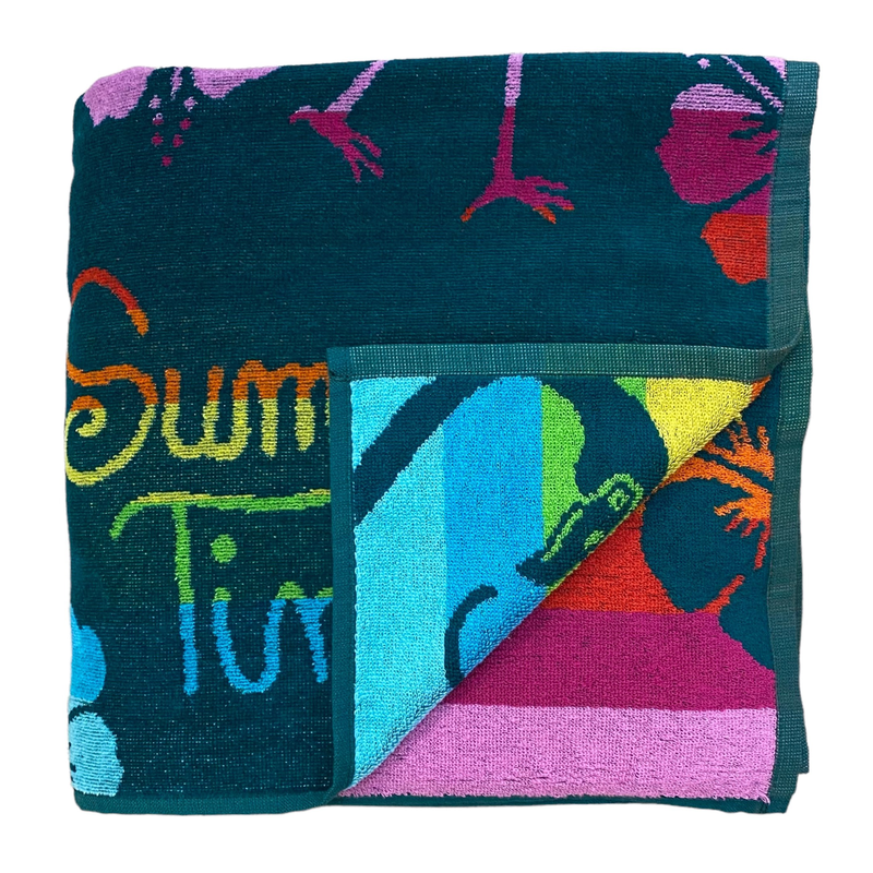 Serviette de plage en velours Jacquard Fiestas, extra large - Le comptoir de la plage