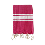 Fouta plate en coton Kozo rose - Le comptoir de la plage