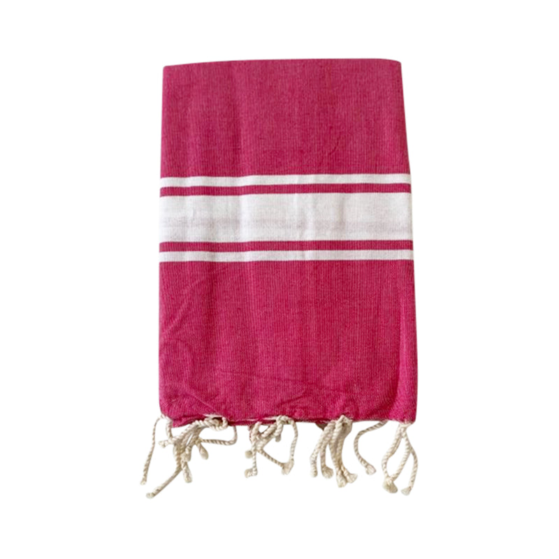Fouta plate en coton Kozo rose - Le comptoir de la plage