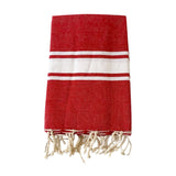Fouta plate en coton Kozo rouge - Le comptoir de la plage