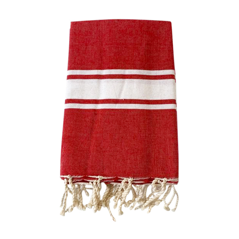 Fouta plate en coton Kozo rouge - Le comptoir de la plage