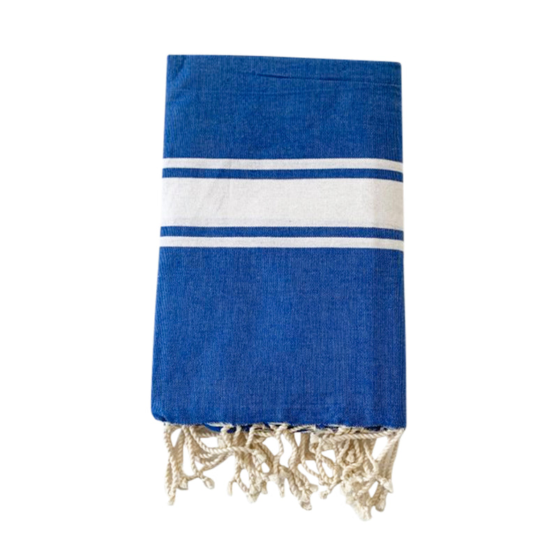 Fouta plate en coton Kozo bleue - Le comptoir de la plage