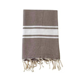 Fouta plate en coton Kozo taupe - Le comptoir de la plage