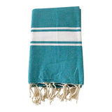 Fouta plate en coton Kozo azur - Le comptoir de la plage