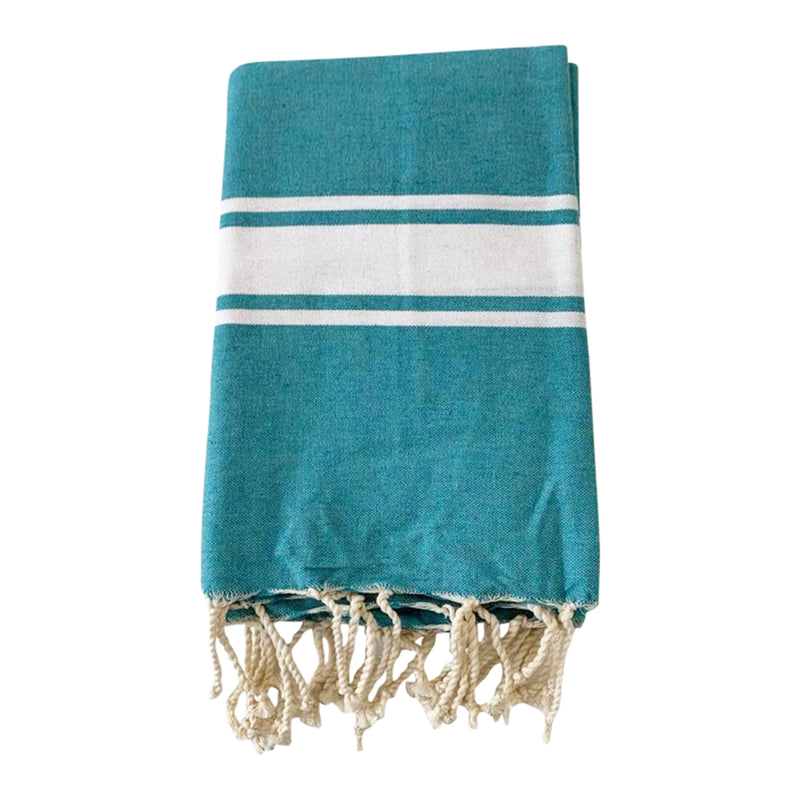 Fouta plate en coton Kozo azur - Le comptoir de la plage