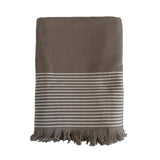 Fouta en coton taupe Paski, extra-large - Le comptoir de la plage