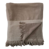 Fouta taupe coton doublée éponge Paski, large - Le comptoir de la plage