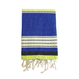 Fouta coton plate traditionnelle Banado bleue marine - Le comptoir de la plage