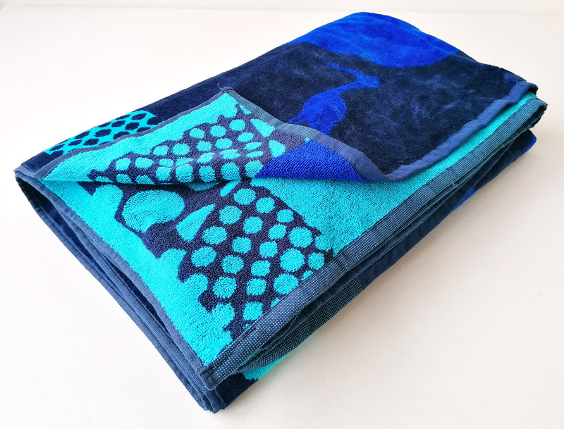 Serviette de plage XXL Goodvibes motifs thème surf coloris bleus Dimension 140x200cm 420gm² 100% coton