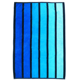Serviette de plage éponge Velours Jacquard Happy Blue - Taille XXL