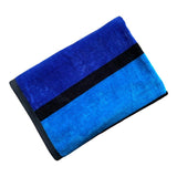 Serviette de plage éponge Velours Jacquard Happy Blue - Taille XXL