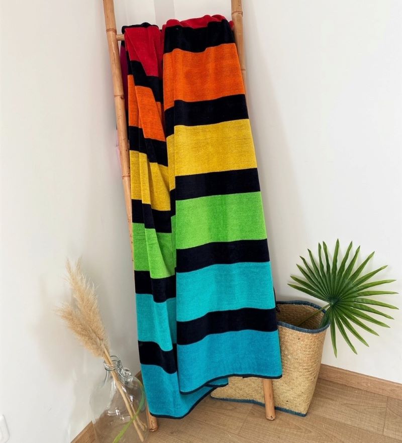 Serviette de plage éponge Velours Jacquard Indra - Taille XL