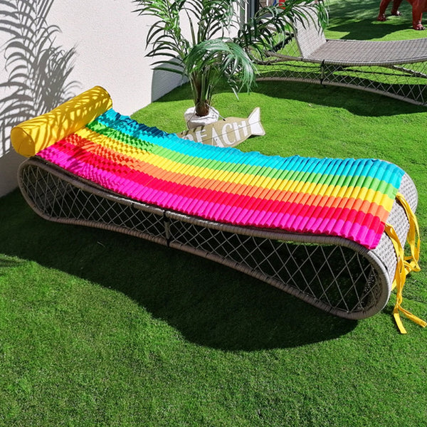 Matelas de plage en coton et polyester Rainbow 60x180cm - Le comptoir de la plage