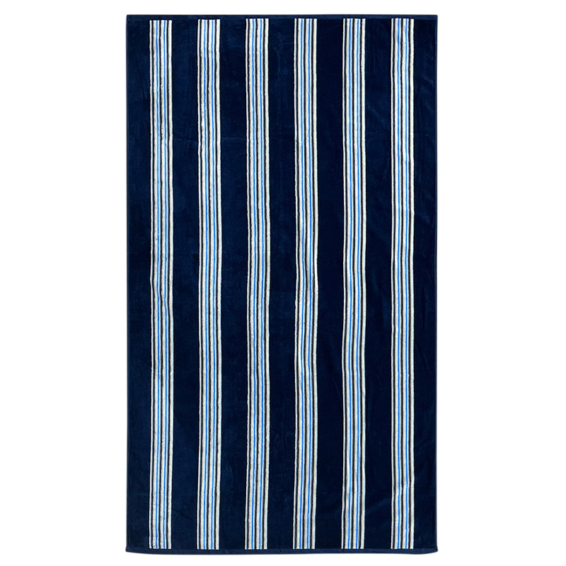 Drap de bain en coton Milonga Bleu marine, large - Le comptoir de la plage