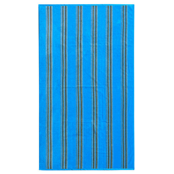 Drap de bain en coton Milonga turquoise, large - Le comptoir de la plage