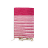 Fouta plate nid d'abeille Mikanda rose - Le comptoir de la plage