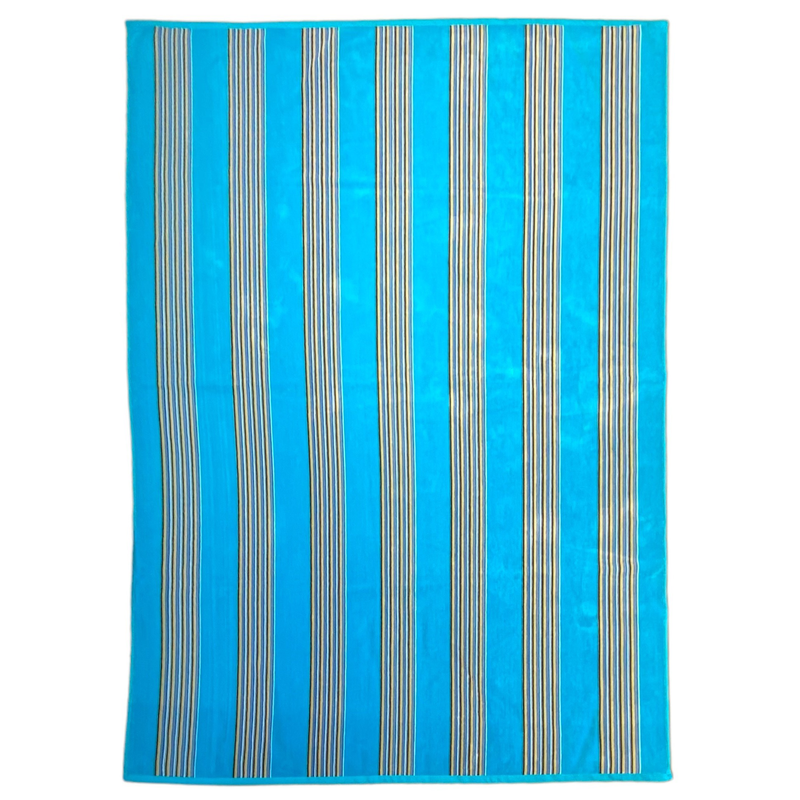 Drap de bain en coton Milonga turquoise, extra large - Le comptoir de la plage