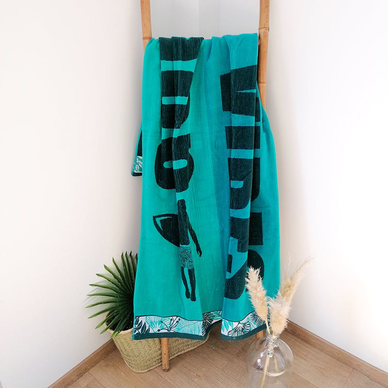 Serviette de plage en coton Nalla, large - Le comptoir de la plage