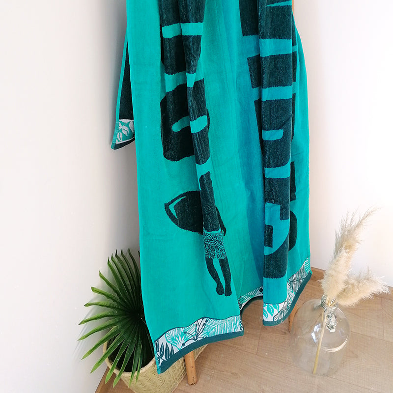Drap de bain éponge Velours Jacquard Nalla, large - Le comptoir de la plage