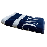 Serviette de plage bleue éponge Velours Jacquard Oceanside, extra large - Le comptoir de la plage