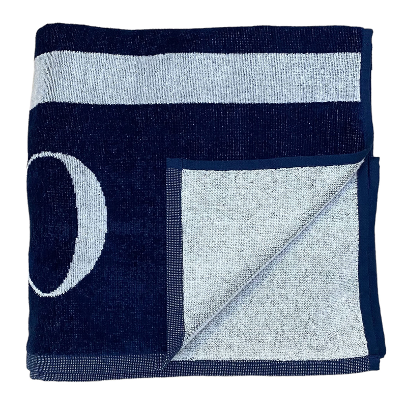 Drap de bain bleu éponge Velours Jacquard Oceanside, extra large - Le comptoir de la plage