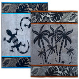 Pack Promo Serviettes de plage éponge velours Jacquard Escondido Inagua Taille XL