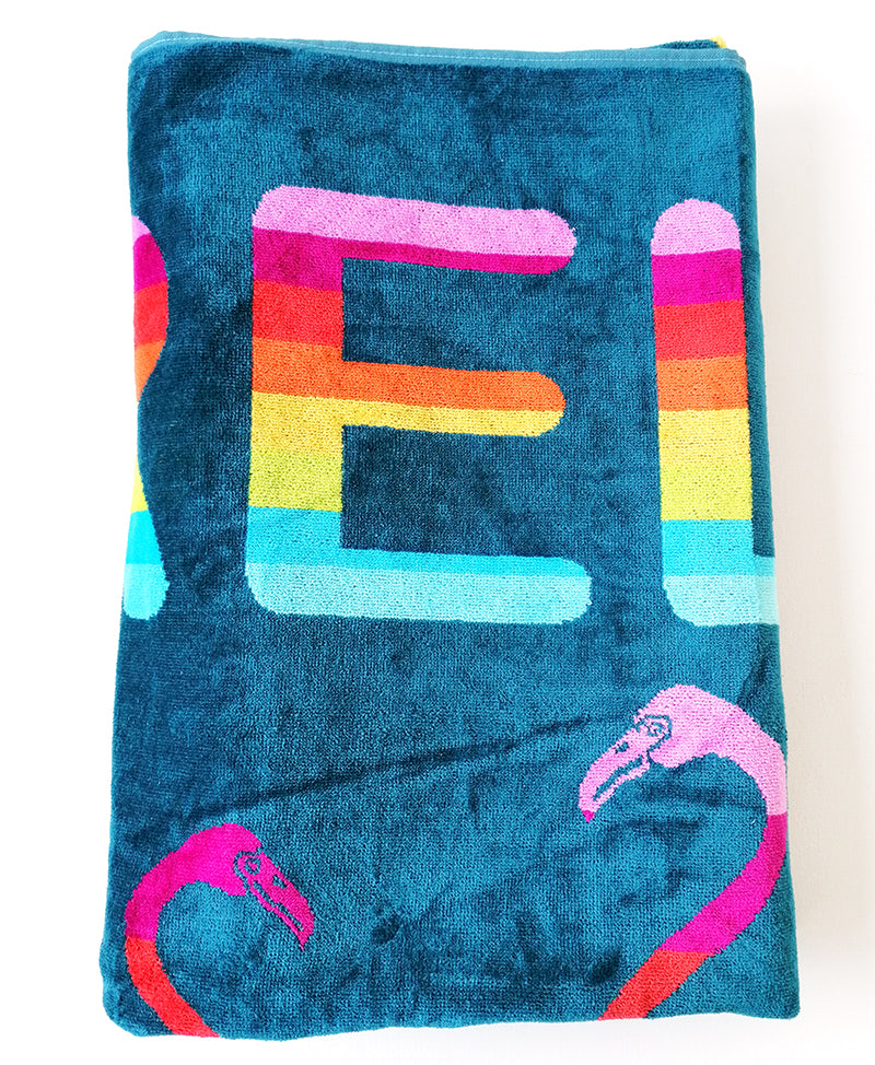 Serviette de plage éponge Velours Jacquard Partytime - Taille XXL