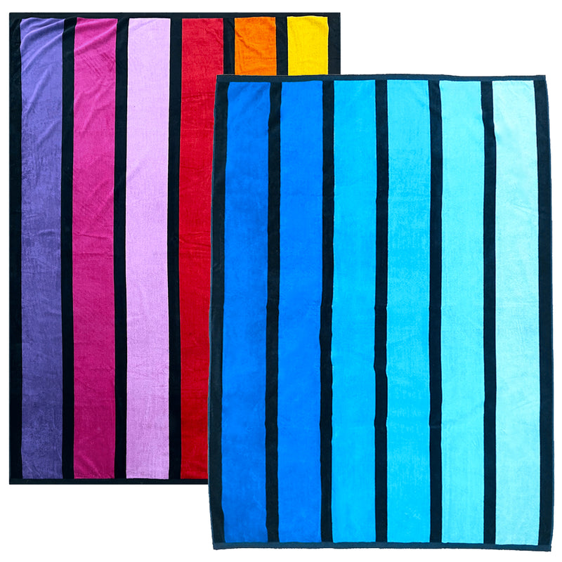 Pack Promo Serviettes de plage en coton Happy Blue Happy Chic , extra large - Le comptoir de la plage