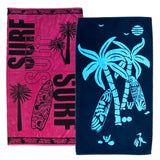 Pack Serviettes de plage éponge velours Jacquard Kisos Aurora - Le comptoir de la plage