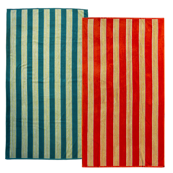 Pack Serviettes de plage coton Milonga lake et Orange - Le comptoir de la plage