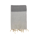 Fouta plate nid d'abeille Mikanda gris - Le comptoir de la plage