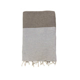 Fouta plate nid d'abeille Mikanda taupe - Le comptoir de la plage
