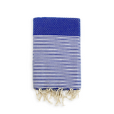 Fouta plate nid d'abeille Mikanda bleue- Le comptoir de la plage