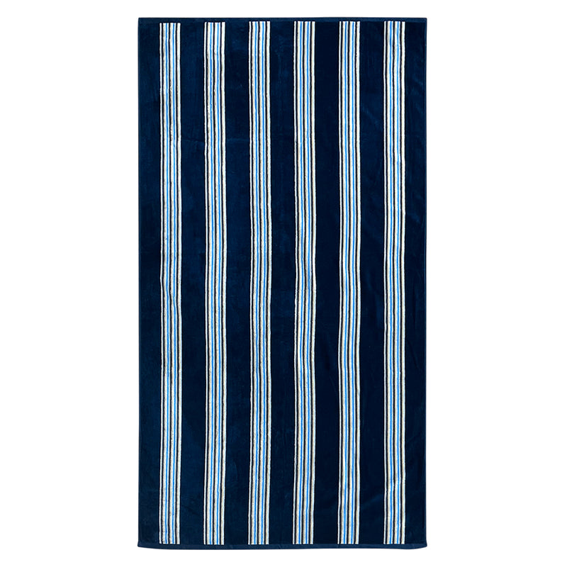 Drap de bain en coton Milonga Bleu marine - Le comptoir de la plage