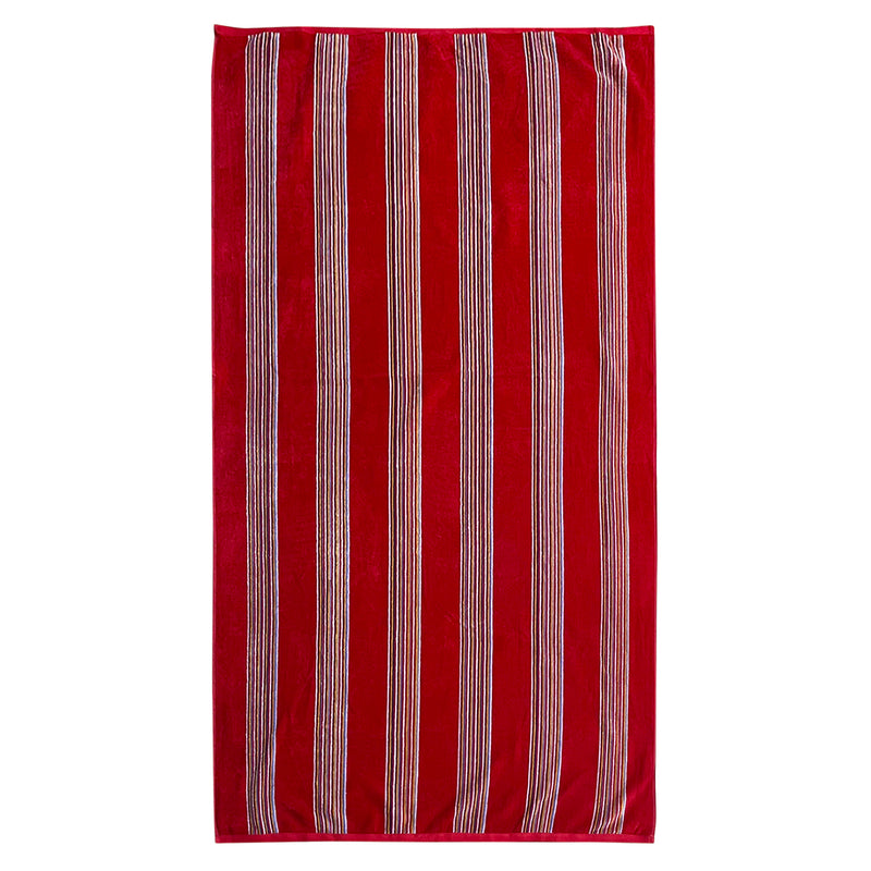 Drap de bain en coton Milonga rouge - Le comptoir de la plage