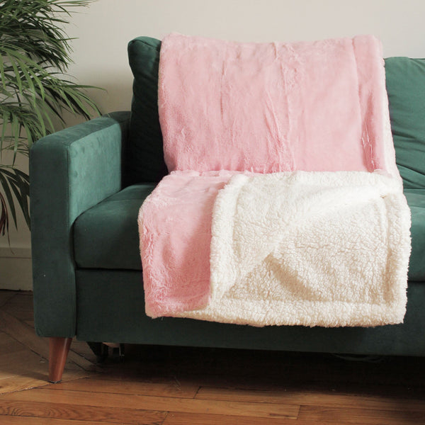 Plaid imitation lapin - 130x170 cm 610 g/m² - Ultra doux et cocconing - LE COMPTOIR DE LA PLAGE