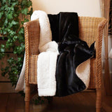 Plaid douillet doublé imitation Mouton Noir - Le comptoir de la plage
