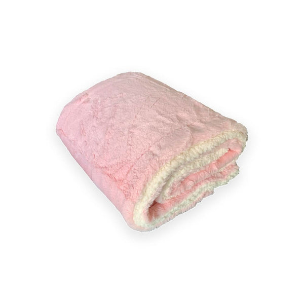 Plaid Polaire Imitation  toucher  "Lapin" Rose