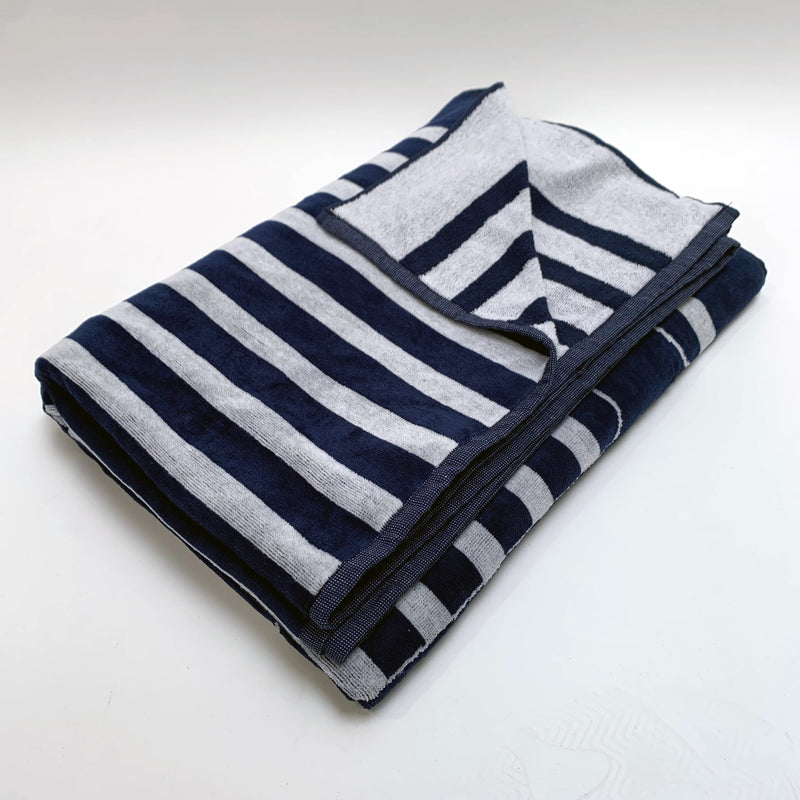 Serviette de plage éponge Velours Jacquard Skipper, extra large - Le comptoir de la plage