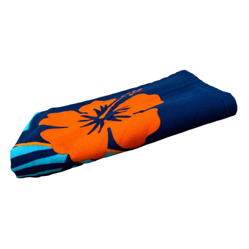 Serviette de plage bleue microfibre Gallina - Le comptoir de la plage
