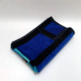 Serviette de plage éponge velours Jacquard Happy Blue -Taille L - Le comptoir de la plage