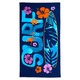 Serviette de plage en microfibre bleu Gallina - Le comptoir de la plage