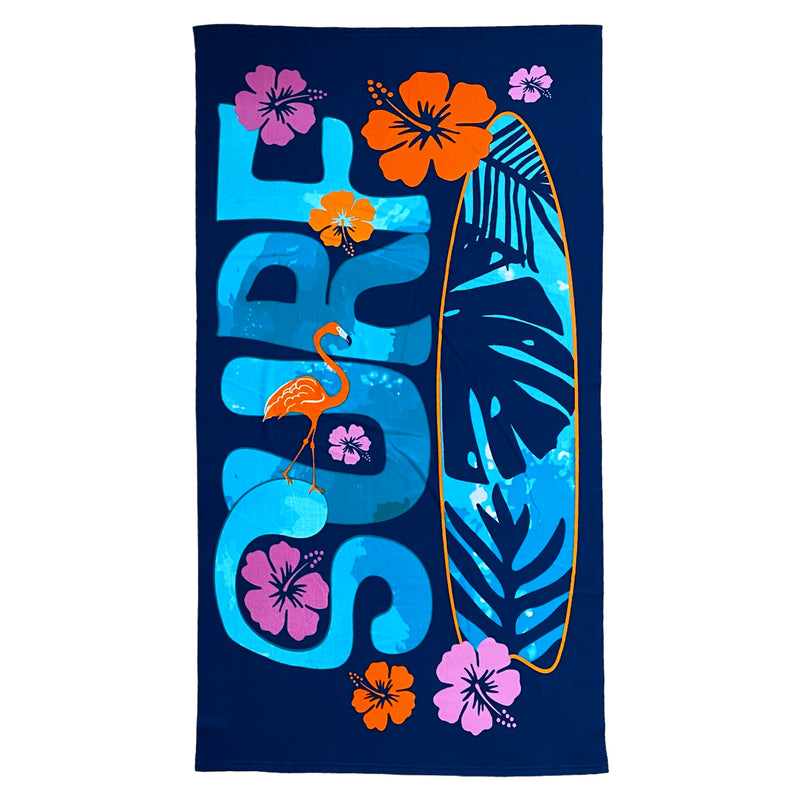 Serviette de plage en microfibre bleu Gallina - Le comptoir de la plage